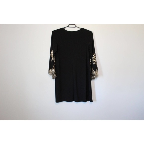 NWT MSK Bell Sleeve Shift Dress Black Gold Sleeve Women's Plus Size 1X H14730 - Picture 10 of 14